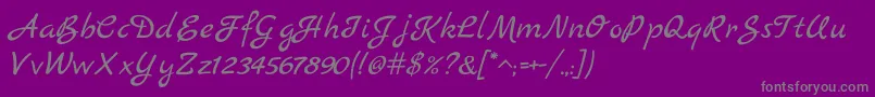 MarckScript-Schriftart – Graue Schriften auf violettem Hintergrund