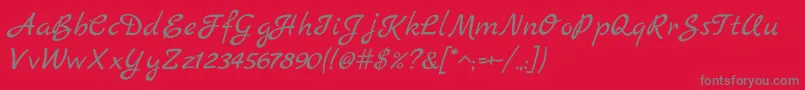 MarckScript Font – Gray Fonts on Red Background