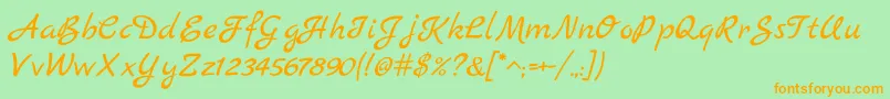 MarckScript Font – Orange Fonts on Green Background