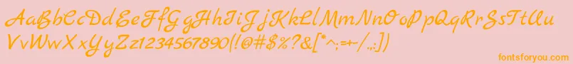 MarckScript Font – Orange Fonts on Pink Background