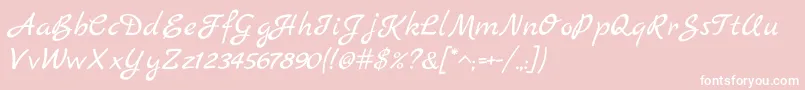 MarckScript-Schriftart – Weiße Schriften auf rosa Hintergrund