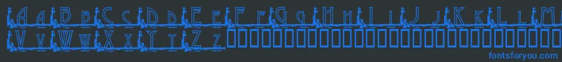KgGaylesLh-Schriftart – Blaue Schriften auf schwarzem Hintergrund