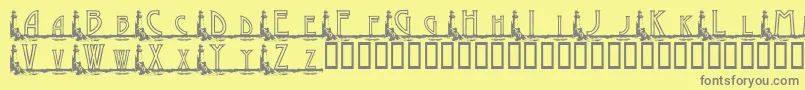 フォントKgGaylesLh – 黄色の背景に灰色の文字