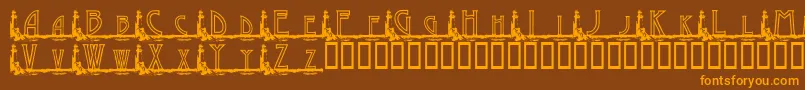 KgGaylesLh Font – Orange Fonts on Brown Background