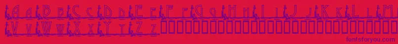 フォントKgGaylesLh – 赤い背景に紫のフォント
