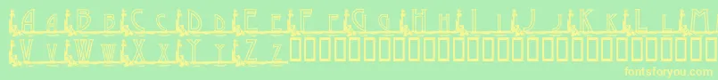 KgGaylesLh Font – Yellow Fonts on Green Background