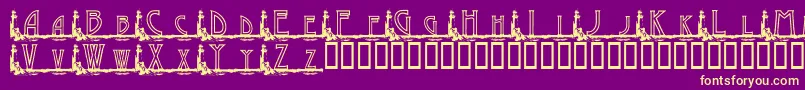 KgGaylesLh Font – Yellow Fonts on Purple Background