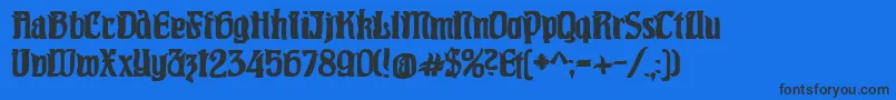 Pittoresqjugendstil Font – Black Fonts on Blue Background