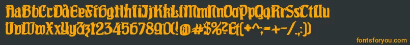 Pittoresqjugendstil Font – Orange Fonts on Black Background