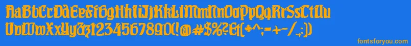 Pittoresqjugendstil Font – Orange Fonts on Blue Background