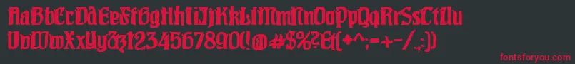 Pittoresqjugendstil Font – Red Fonts on Black Background