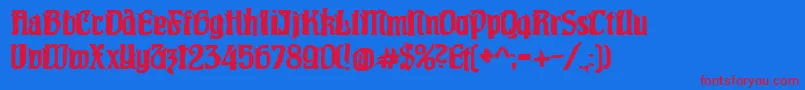 Pittoresqjugendstil Font – Red Fonts on Blue Background