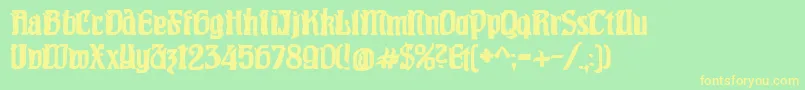 Pittoresqjugendstil Font – Yellow Fonts on Green Background