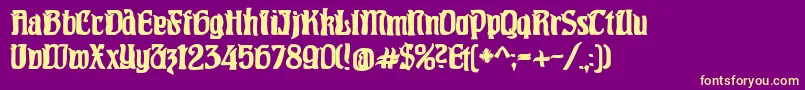 Czcionka Pittoresqjugendstil – żółte czcionki na fioletowym tle