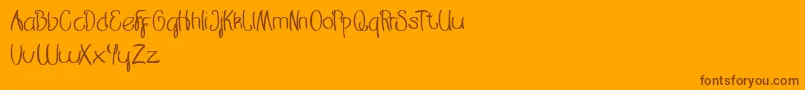 Restaurant-Schriftart – Braune Schriften auf orangefarbenem Hintergrund