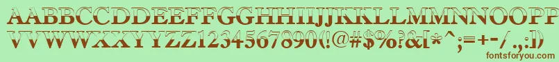 AAntiquetradyttlbw Font – Brown Fonts on Green Background