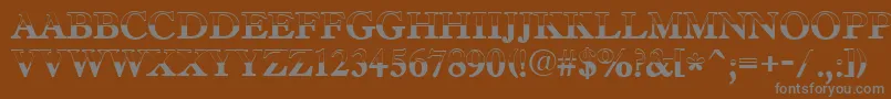 AAntiquetradyttlbw Font – Gray Fonts on Brown Background