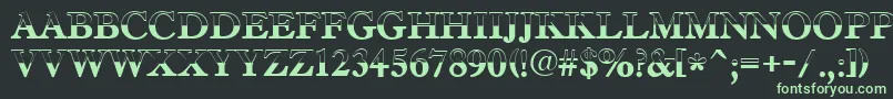 AAntiquetradyttlbw Font – Green Fonts on Black Background