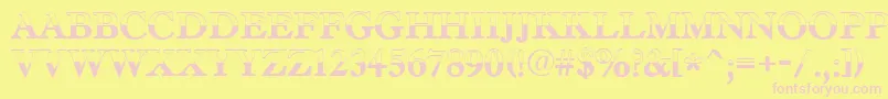 AAntiquetradyttlbw-Schriftart – Rosa Schriften auf gelbem Hintergrund