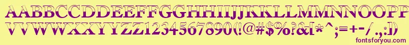 AAntiquetradyttlbw Font – Purple Fonts on Yellow Background