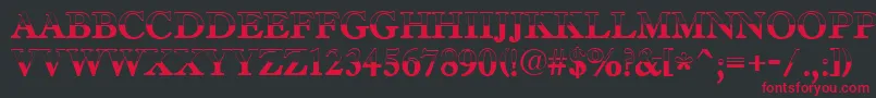 AAntiquetradyttlbw Font – Red Fonts on Black Background