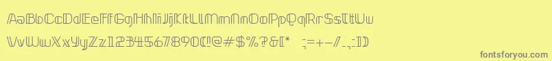 フォントNeonclipperLight – 黄色の背景に灰色の文字