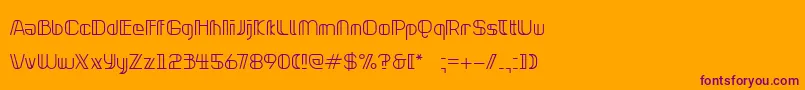 NeonclipperLight-Schriftart – Violette Schriften auf orangefarbenem Hintergrund