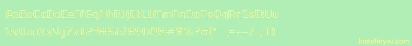 フォントNeonclipperLight – 黄色の文字が緑の背景にあります