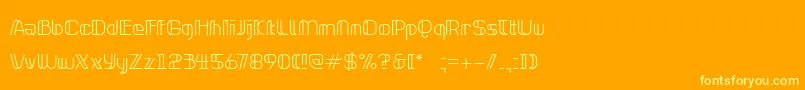 Шрифт NeonclipperLight – жёлтые шрифты на оранжевом фоне
