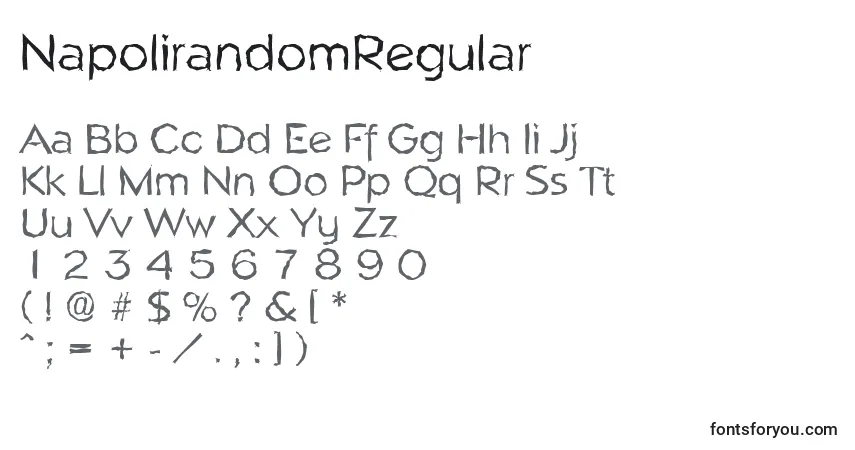 Шрифт NapolirandomRegular – алфавит, цифры, специальные символы