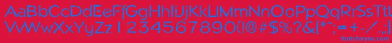フォントNapolirandomRegular – 赤い背景に青い文字
