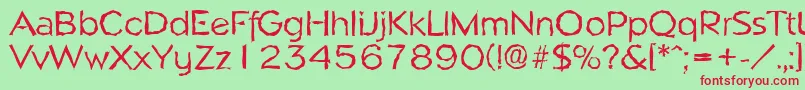 NapolirandomRegular Font – Red Fonts on Green Background