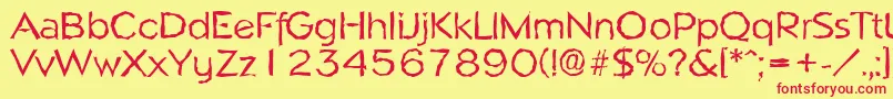 NapolirandomRegular Font – Red Fonts on Yellow Background