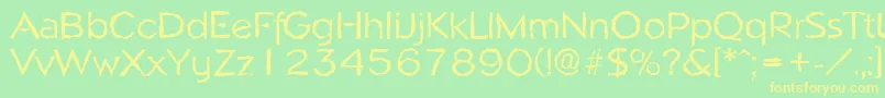 NapolirandomRegular Font – Yellow Fonts on Green Background