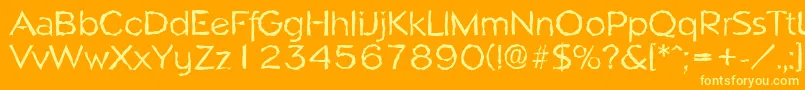 NapolirandomRegular Font – Yellow Fonts on Orange Background