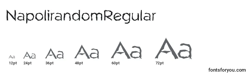 Размеры шрифта NapolirandomRegular