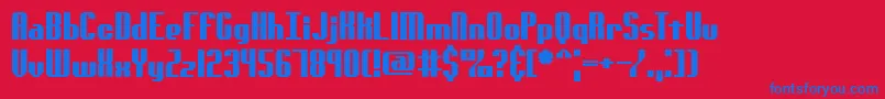 Genotyps Font – Blue Fonts on Red Background