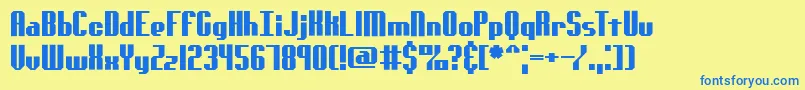 Genotyps Font – Blue Fonts on Yellow Background