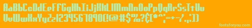 Genotyps Font – Green Fonts on Orange Background