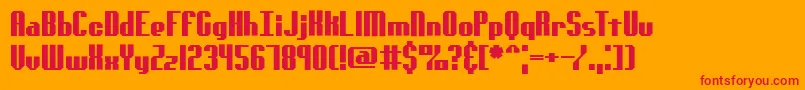 Fonte Genotyps – fontes vermelhas em um fundo laranja