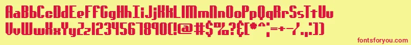 Genotyps Font – Red Fonts on Yellow Background