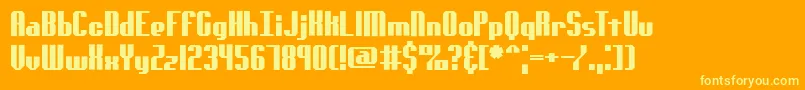 Genotyps Font – Yellow Fonts on Orange Background