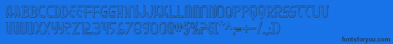 Moondart3D Font – Black Fonts on Blue Background
