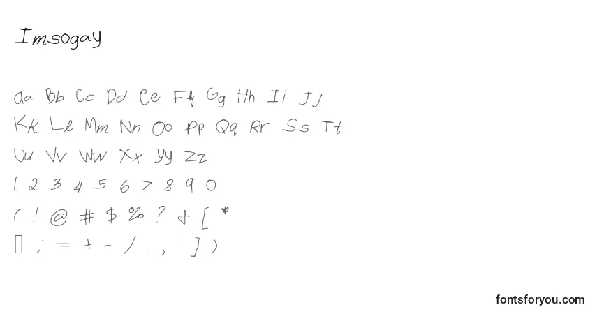 Schriftart Imsogay – Alphabet, Zahlen, spezielle Symbole