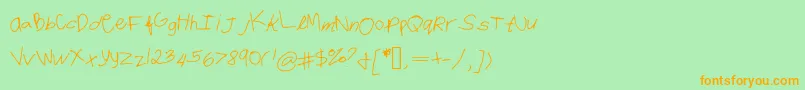 Imsogay-Schriftart – Orangefarbene Schriften auf grünem Hintergrund