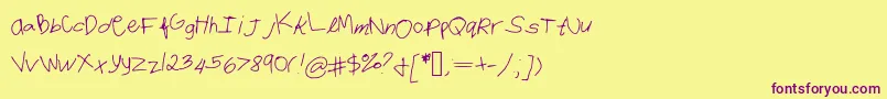 Imsogay Font – Purple Fonts on Yellow Background