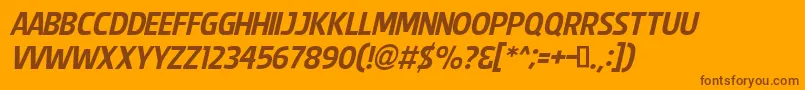Czcionka SplendidPlan9Italic – brązowe czcionki na pomarańczowym tle
