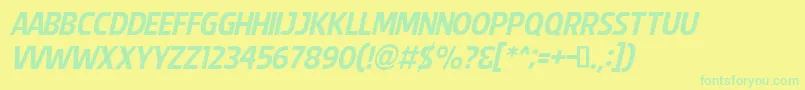 Police SplendidPlan9Italic – polices vertes sur fond jaune