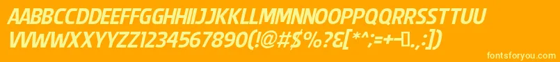 SplendidPlan9Italic Font – Yellow Fonts on Orange Background