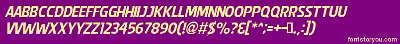 SplendidPlan9Italic Font – Yellow Fonts on Purple Background